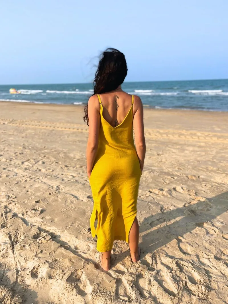 Linen Maxi Dress with Pockets - Image 4