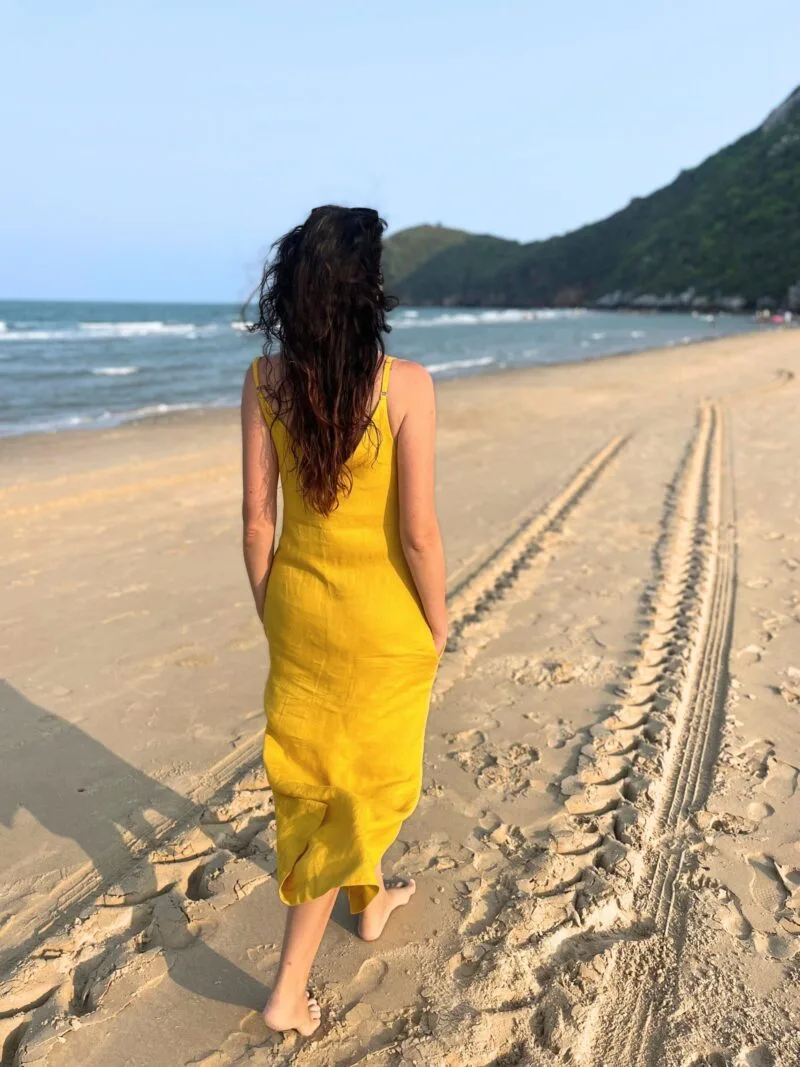 Linen Maxi Dress with Pockets - Image 5